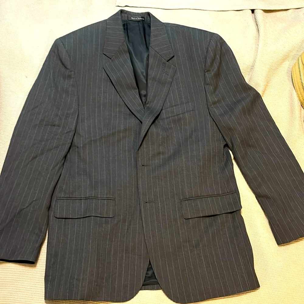 Chaps Blazer Gray Pinstripe 40R